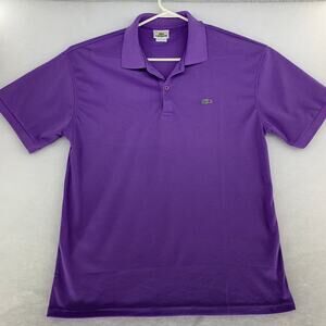 Lacoste Mens Purple Short Sleeve Polo Shirt Size 6 ( XL approx )